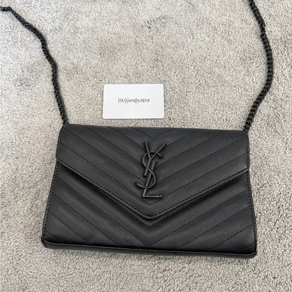 YSL Black Quilted Leather Crossbody Bag